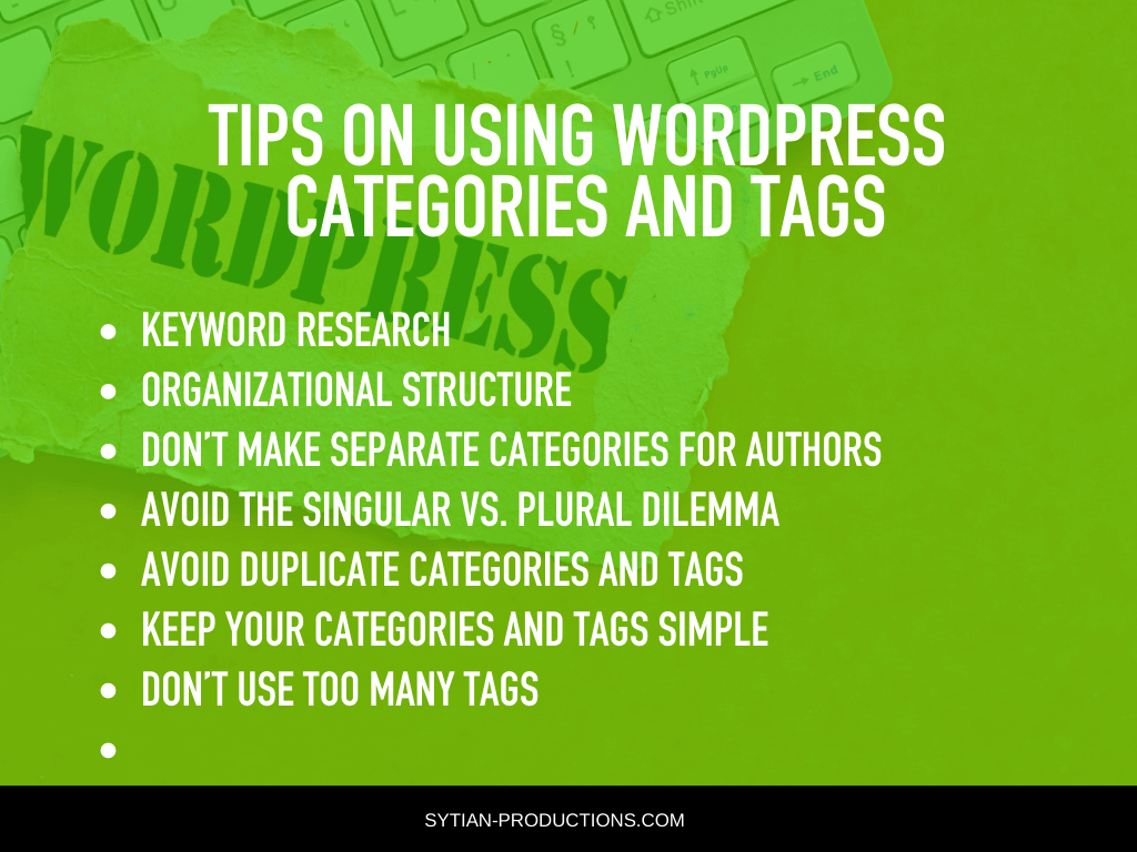 Tips on Using WordPress Categories and Tags