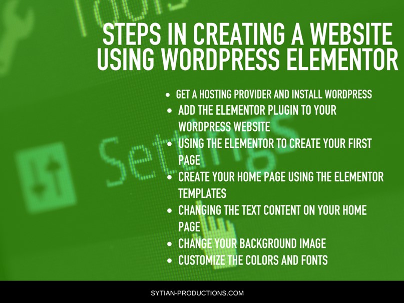 creating website using elementor